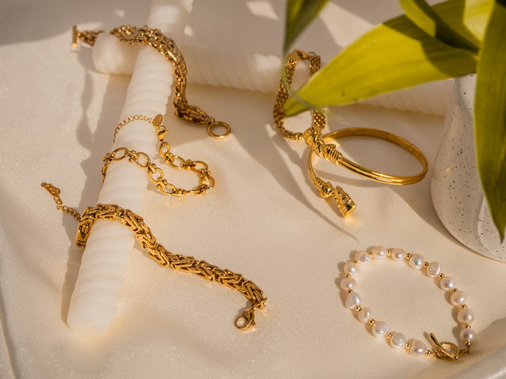 AURORE BIJOUX REUNION BRACELET CHAINE BOUCLES ACIER INOXYDABLES (76)